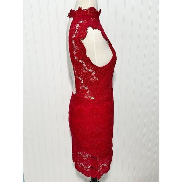 Intimately Free People Women's Daydream Lace Mini Dress Red‎ Medium - Picture 7 of 12